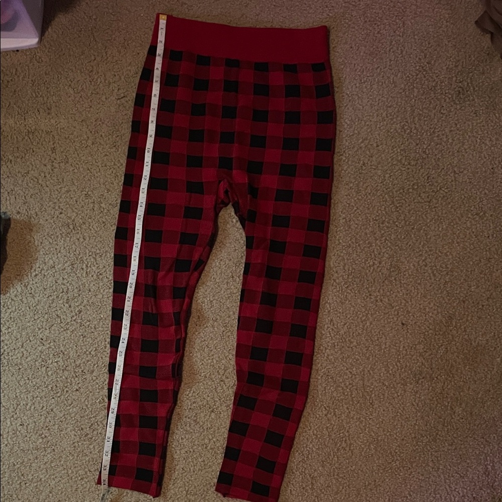 Red and Black Checkered Leggings